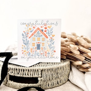 Nouvelle carte pour la maison | Cadeau coloré pour pendaison de crémaillère, nouveau souvenir de maison pour des amis, carte de félicitations pour la première fois à la maison, joyeux jour de déménagement personnalisé