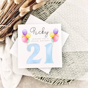 Biglietto di auguri per il 21° compleanno / Biglietto di auguri di compleanno personalizzato, ventunesimo compleanno per lei, regalo ricordo per lui, compleanno speciale traguardo ventuno