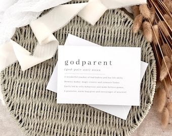 Godparent Definition -  Will you be my Godparent Proposal - Personalised Christening Keepsake