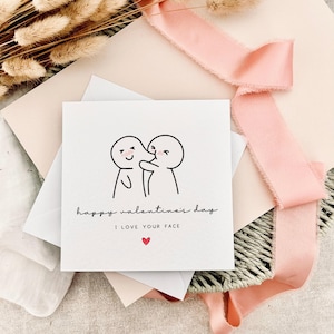 Cartão de Dia dos Namorados, Eu Amo Seu Rosto, Presentes de Cartão Bonitos para Casais, Presente Engraçado para Namorado, Namorada, Esposa, Marido, Cartão Personalizado