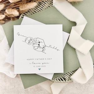carte personnalisée pour la fête des pères | Carte imprimée papa coup de poing, cadeau personnalisé pour grand-père pour grand-père, cadeau de fête des pères papa mignon pour lui