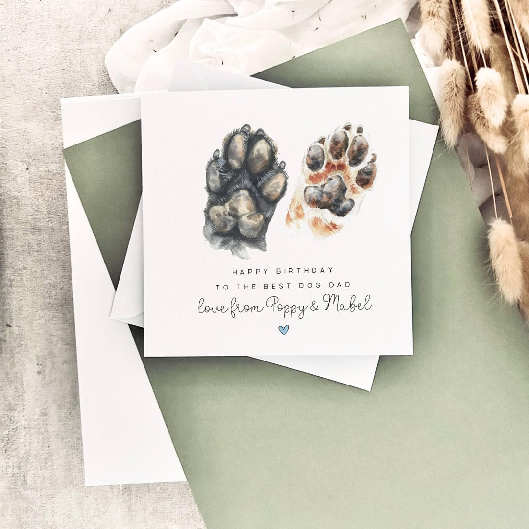 Birthday Card for Dog Dad | 3 Designs - Personalised With Love From the ...