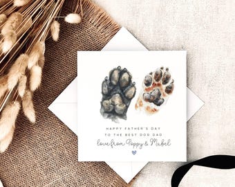 Vatertagskarte für Hundepapa | Personalisiert mit Liebe von den Hunden, beste Hundepapa-Karte, glücklicher Vatertags-Hundevater, Geschenk für ihn vom Hund