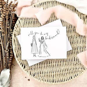 serez-vous ma proposition de demoiselle d'honneur carte postale | Cadeau de proposition de demoiselle d'honneur pour elle, coffret cadeau de demoiselle d'honneur pour le jour du mariage, demoiselle d'honneur personnalisée amusante
