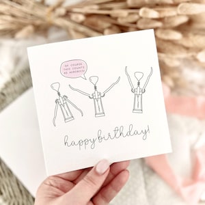 Fun Birthday Card | Wine Lover Celebration Card, Punny Card for Friend on Birthday, Gift for Her Birthday, Funny Card for Him, Aerobics Joke
