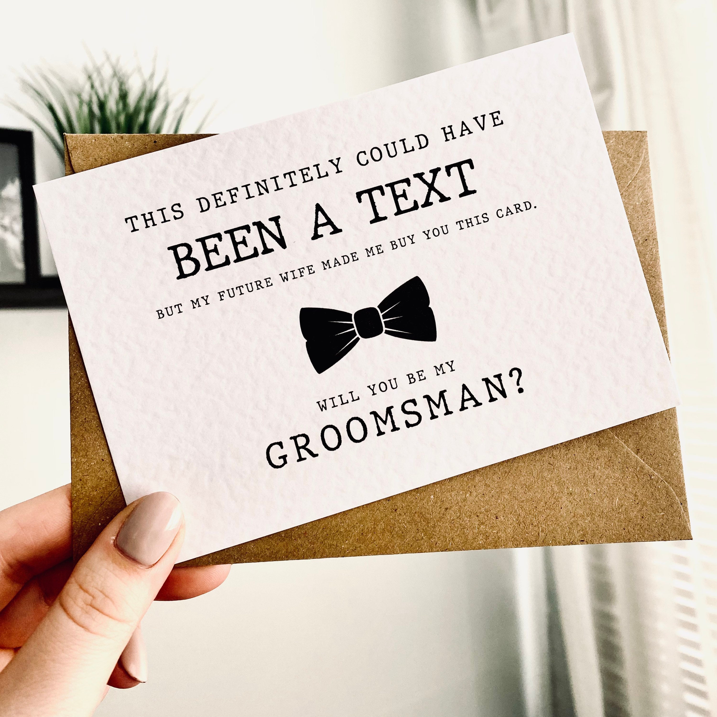 Personalised Tag Card 'Will You Be My Best Man Page Boy' Groomsman Usher 