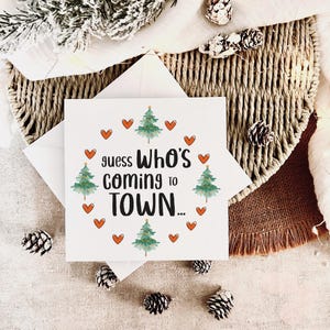 Biglietto di annuncio di nascita di Natale - Biglietto di auguri personalizzato a sorpresa per ecografia del bambino, biglietto di Natale ricordo, regalo di Natale per ecografia per la famiglia