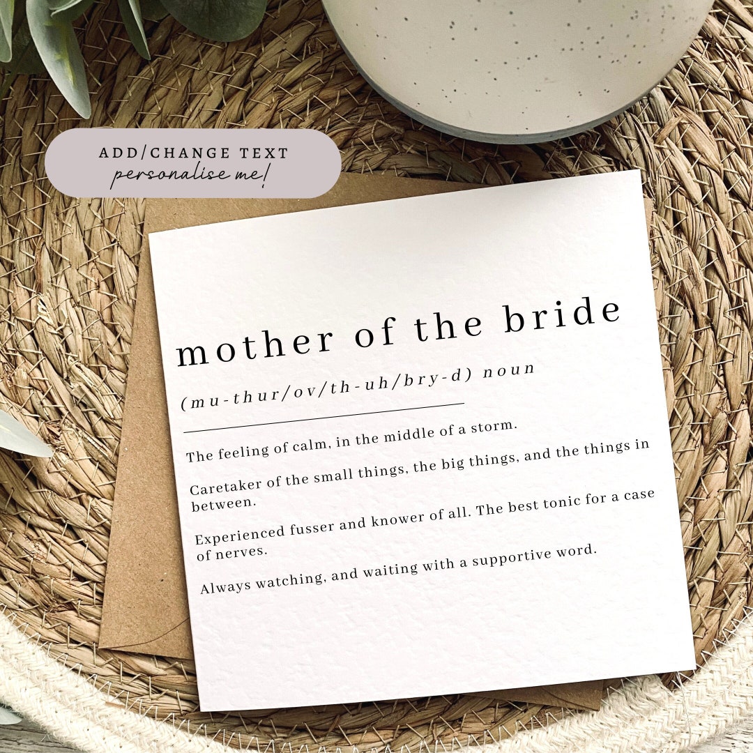 Mother of the Bride Definition Luxury Hammered Folded Etsy
