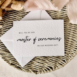 Werden Sie unser Zeremonienmeister sein Vorschlag Postkarte, Hochzeitsgeschenk für Ihn, Andenken Briefkasten Geschenk für sie, Teil unseres Hochzeitstags