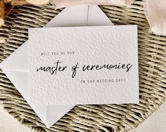 Master of Ceremonies Proposal Card - Will You Be Our MC Wedding Day Keepsake - Personalised & Custom Options
