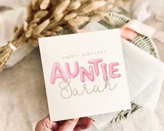 Auntie Birthday Card - Custom Greeting Card for Aunt - Personalised Options