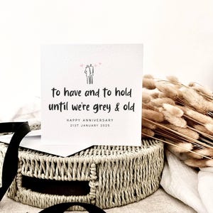 Personalisierte Karte zum Jahrestag Niedliche Karte für Frau, Geschenk zum Jahrestag für Mann Hochzeitsdatum Karte für Ihn Andenken Jahrestagsgeschenk für Sie