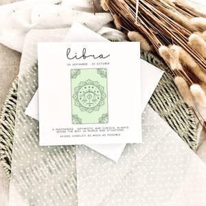 Waage Geburtstagskarte | Personalisierte Astrologie Geburtstagskarte, Waage Sternzeichen Karte, Geburtsmonatskarte, lustiges Geschenk für Freund zum Geburtstag