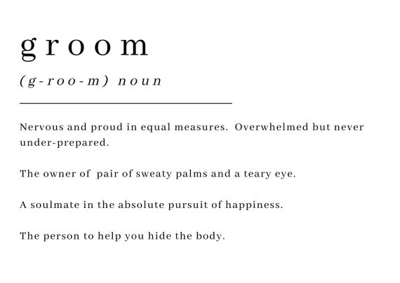 Groom Definition Note Card Gift Box Card Grooms Gift Gift - Etsy