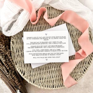 Walk Me Down the Aisle Postkarte | Vater der Braut Andenken, personalisierte Give Me Away Vorschlag Geschenk, Mutter der Braut Gunst