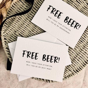 Proposition de fête de mariage avec bière gratuite | Cadeau « Serez-vous mon garçon d'honneur », à demander à son témoin, cadeau d'huissier personnalisé, carte de proposition de garçon d'honneur