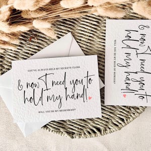 Houd mijn hand vast | Briefkaart bruidsmeisje voorstel, bruidsmeisje cadeau voor haar, Will You Be My Bridesmaid Box, Be My Maid of Honor Keepsake