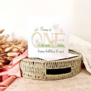 carte personnalisée 1er anniversaire | Carte premier anniversaire pour bébé, cadeau pour fille 1er anniversaire pour garçon, souvenir pour enfant, 1 an