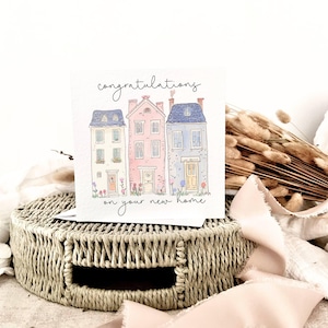 Nieuwe thuiskaart | Leuk housewarmingcadeau, nieuwe thuisaandenken voor vrienden, gefeliciteerd First Home Card, gepersonaliseerde Happy Moving Day