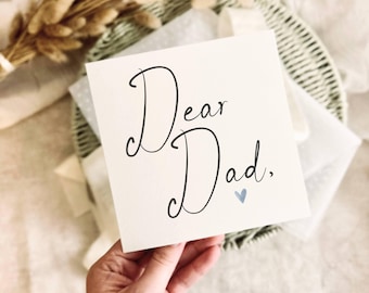 Dear Dad Greeting Card - Personalised Any Father Role Card - Wedding Day, Thank You, Birthday