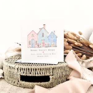 Gepersonaliseerde New Home-kaart | Leuk huisverwarmend cadeau, nieuwe thuisaandenken voor vrienden, gefeliciteerd First Home Card, fijne verhuisdag