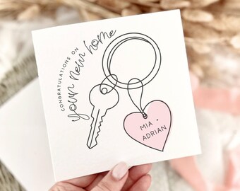 Tarjeta de felicitación personalizada para nuevo hogar - Tarjeta de bienvenida con opciones personalizadas