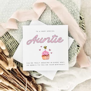 Geburtstagskarte für Tante | Geschenk für Sie, Geburtstagswünsche für Tante, maßgeschneiderte Karte, personalisierte Geburtstag jemand spezielle von Nichte Neffe