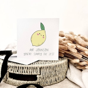 Merci professeur carte de vœux | Carte de remerciement TA Simply The Zest, carte de fin d'année scolaire, cadeau pour enseignant assistant de classe personnalisé Merci