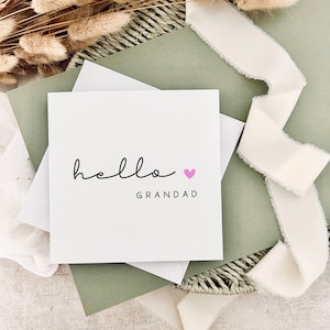 Tarjeta de felicitación "Hola Abuelo" - Tarjeta de recuerdo para revelar el embarazo, anuncio sorpresa de un nuevo bebé, tarjeta de cumpleaños personalizada, tarjeta para el Día del Padre