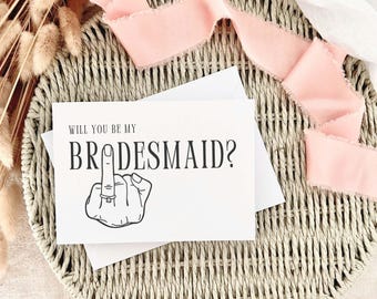 Kaart bruidsmeisje voorstel - grappige ansichtkaart voor bruidsmeisjesdoos, uitnodiging trouwdag bruidsmeisje