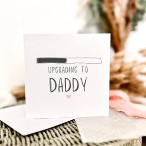 Atualize para o Cartão de Saudações do Papai | Cartão de Revelação de Gravidez Personalizado para o Papai, Cartão de 1º Dia dos Pais do Bebê, Presente Surpresa para Anúncio de Bebê