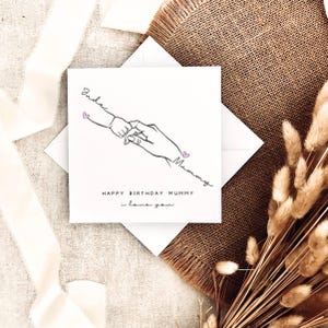 Geburtstagskarte für Mama | Personalisierte Karte mit Name und Hand, Andenken für Mama, Karte für Nanny, Geschenk für Sie vom Baby, Geburtstag als Mama