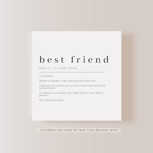Definição Imprimir Cartão de Saudações para Melhor Amiga | Cartão personalizado para melhor amiga em seu aniversário, cartão pensando em você para ela da melhor amiga