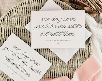 Bridesmaid Proposal Card, Maid of Honour or Custom Bridal Party Role - Personalised Options | Soon Sister
