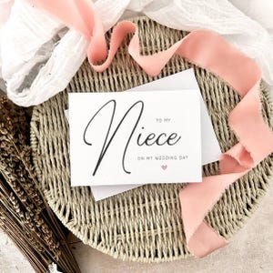 Für meine Nichte am Hochzeitstag | Dankeskarte für Blumenmädchen, Karte für Brautjungfer, personalisierte Hochzeitsandenken für Nichte, Geschenk für Sie
