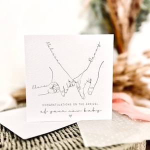 Tarjeta de bebé personalizada/recuerdo para recién nacido, regalo para padres, tarjeta de regalo para nuevos padres, tarjeta especial para mamá y papá.