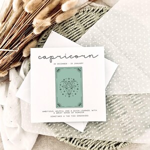 Carte d'anniversaire Capricorne | Carte d'anniversaire personnalisée astrologie, carte de signe astrologique Capricorne, carte de mois de naissance, cadeau amusant pour un ami le jour de son anniversaire