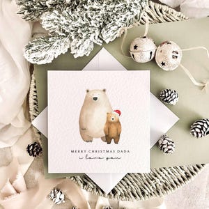 Joyeux Noël papa ours carte impression - personnalisée pour papa de l'enfant, souvenir de Noël de bébé, cadeau de Noël pour grand-père, quelqu'un comme papa