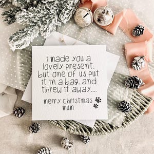 Weihnachtskarte vom Hund zur Mama | Grußkarte für Hundemama, lustiges Weihnachten von Haustier, Mädchen oder Junge Hunde-Liebhabergeschenk, Hunde-Nanny-Karte