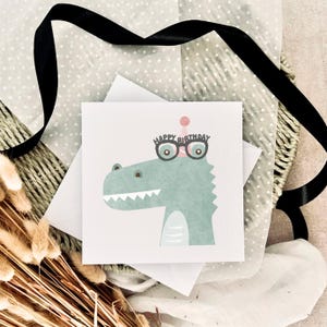 Carte de fête d'anniversaire - joyeux anniversaire imprimé crocodile, carte de voeux simple et amusante, pour un ami le jour de son anniversaire, cadeau pour lui, cadeau pour elle