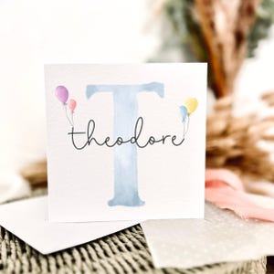 Tarjeta de cumpleaños personalizada/Impresión de nombre personalizada, regalo para un amigo, deseos de cumpleaños, recuerdo, tarjeta de bebé de género neutro, regalo para ella, para él