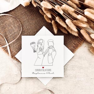 Carte de mariage | Félicitations Mr et Mme, carte pour les mariés, cadeau de mariage personnalisé, pour couple le jour de votre mariage | Pose1