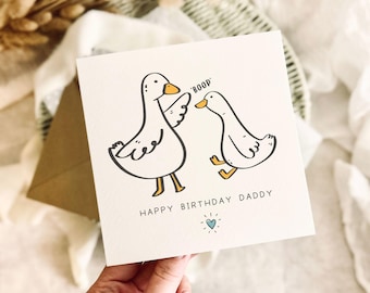 Birthday Card for Dad - Daddy Goose Boop Greeting Card - Personalised & Custom Options