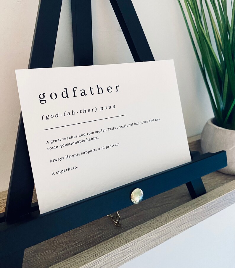 Godfather Definition Note Card Godparent Card Gift for Etsy UK