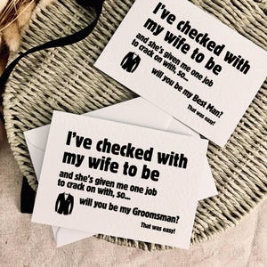Un travail d'épouse | Carte de proposition de garçon d'honneur, Serez-vous mon témoin, Faire-part d'huissier, Carte de demande pour une fête de mariage, Serez-vous mon garçon d'honneur