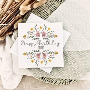 Cartão de aniversário para a mãe | Cartão de aniversário com estampa floral, presente para ela, cartão de papel personalizado para a mãe das crianças, das crianças para a mãe