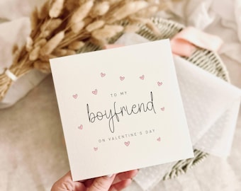 Valentijnsdagkaart voor vriend - eenvoudige hartafdruk Valentijn voor hem, gepersonaliseerde valentijnskaart