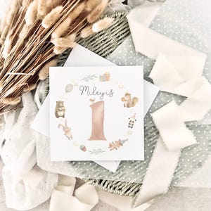 carte personnalisée 1er anniversaire | Carte premier anniversaire pour bébé, cadeau pour fille 1er anniversaire pour garçon, souvenir pour enfant, 1 an
