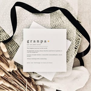 Geburtstagskarte für Opa | Personalisierte Definition Print Geschenk für Ihn, Karte von Grandkids für Granda, spezielles Andenken für Großvater