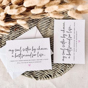Soul Sister Vorschlag Karte | Willst du meine Brautjungfer Geschenk, Trauzeugin Gunst, personalisierte Braut Party Rolle, Andenken Hochzeit Postkarte sein